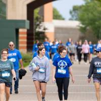 Participants nearing finish line together